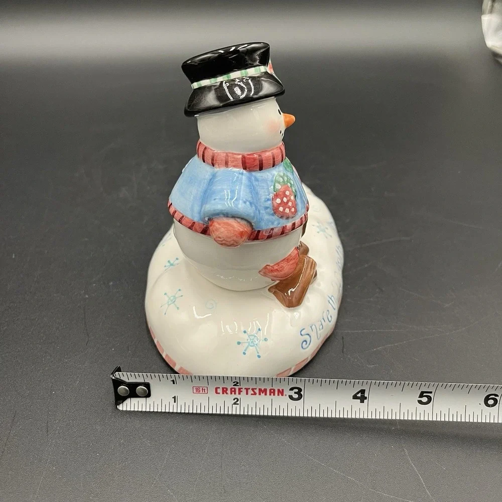 Christmas Snowfall Friends Papel Snowman Candle Holder NWT Votive Pre-Owned
